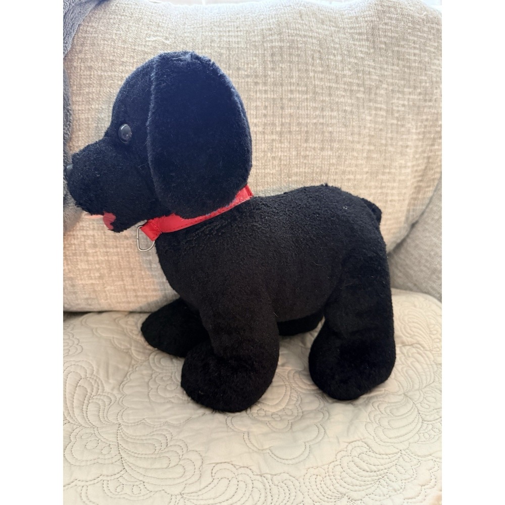 Build A Bear Workshop Black‎ Lab Puppy Dog Plush Stuffed Animal Red Collar